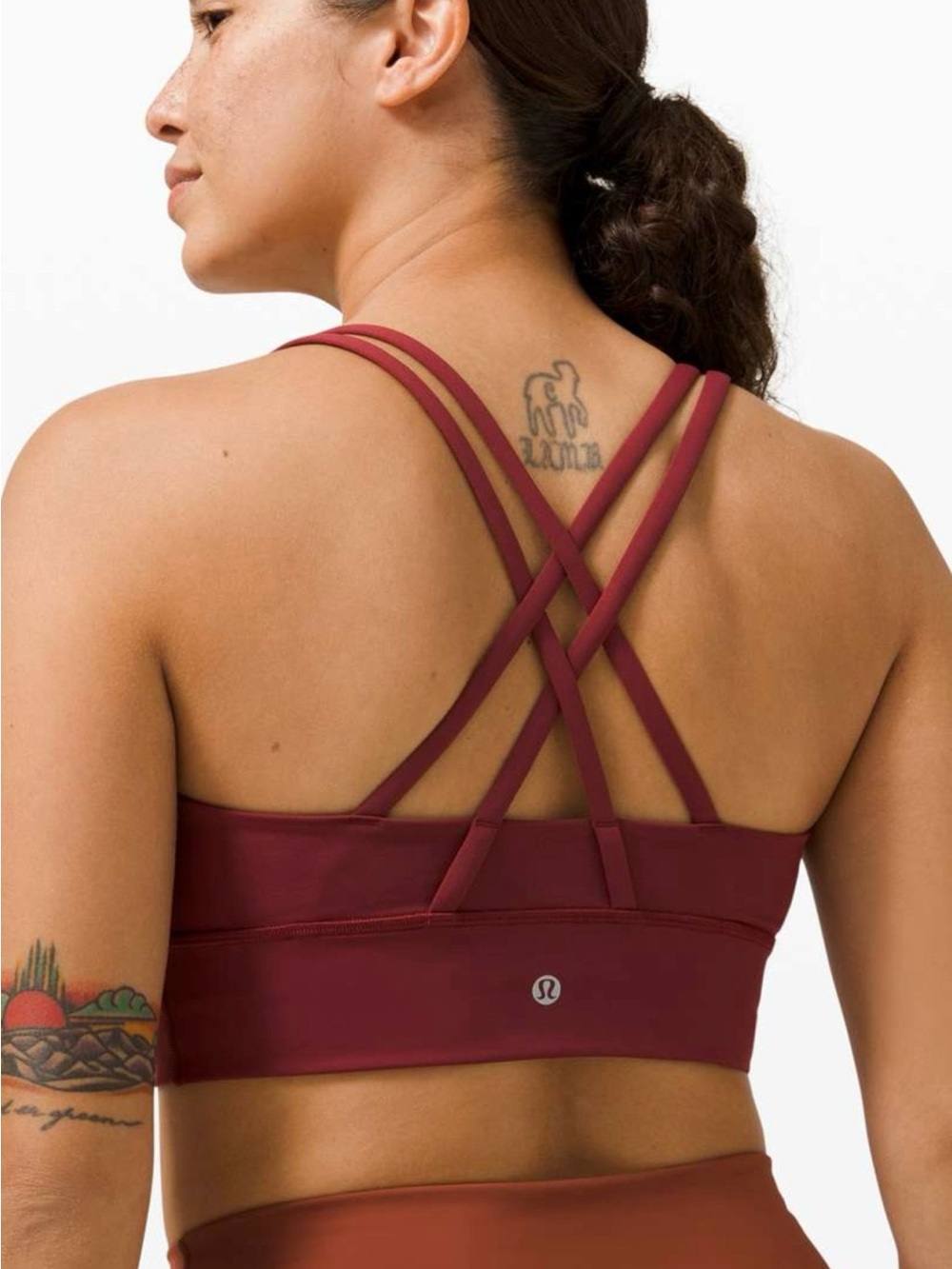 lululemon athletica Cross-Back Strappy Sports Bra in Burgundy